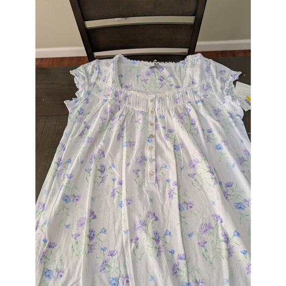NWT Eileen West WILD CARNATION COTTON POINTELLE WALTZ NIGHTGOWN  size XS - Picture 2 of 7